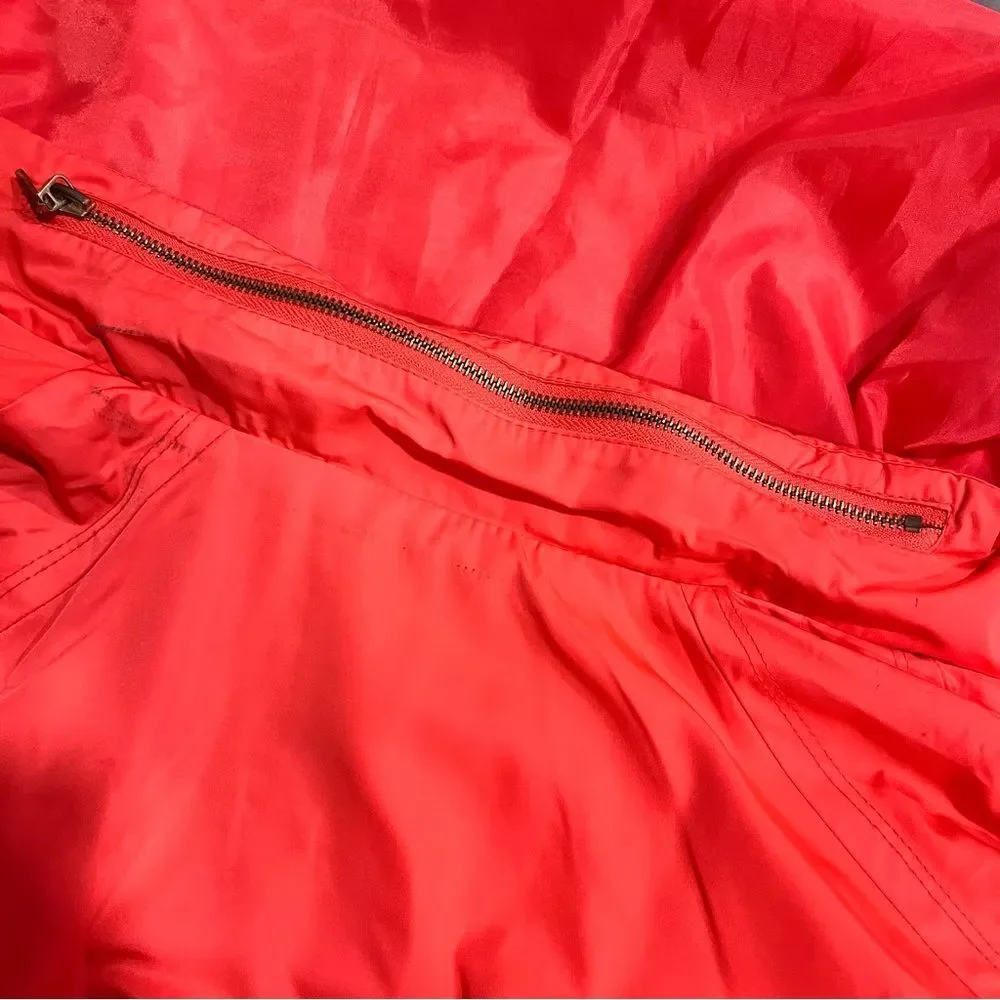 New Saks Coral Pink Anorak Water Resistant Windbreaker Jacket Size Small